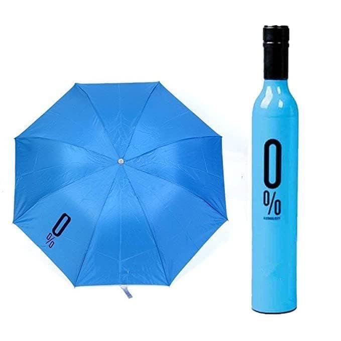 Wine Bottle Compact Umbrella – Windproof Folding Umbrella in Reusable Bottle Case